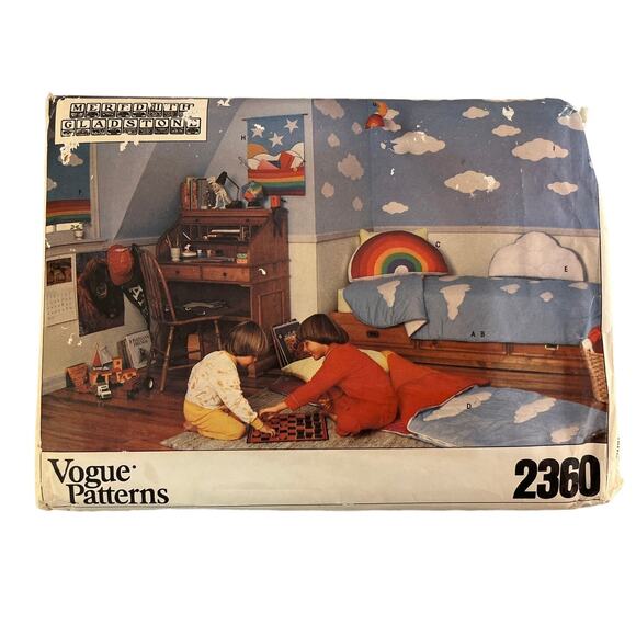 Vogue Sewing Pattern 2360 Meredith Gladstone Cloud Room Rainbow Bed Set UNCUT - Picture 1 of 4
